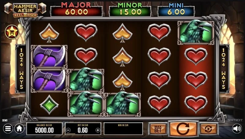 Hammer of Aesir - schermata di gioco con i rulli